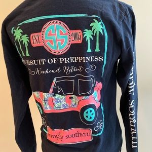 Navy blue long sleeve simply southern shirt